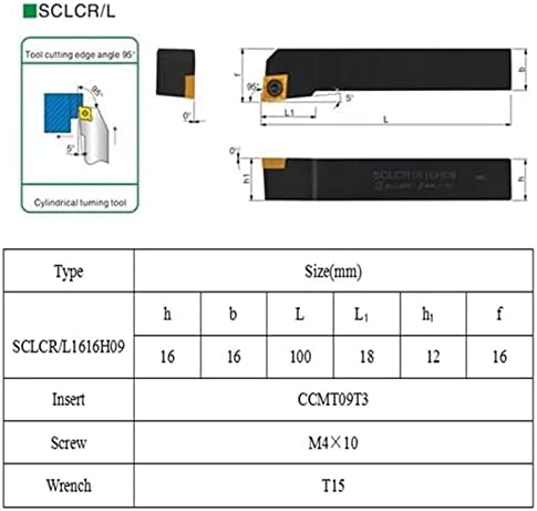 מחזיקי הפנייה של אונילה 6 יחידות SCLCR1616H09 SCLCL1616H09 16x100 ממ מחזיק כלי סיבוב עם תוספות CCMT09T3 ותוספת
