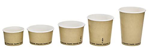 פקנווד 210 פלסה32-כוס מרק נייר קומפוסט - קערות מרק חום קראפט נייר למחזור מיכל מרק חד פעמי -