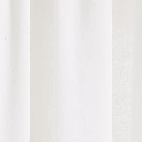 תפאורה שופעת בוהו פו פו טקסטורה מרקם ציצית חלון לוח וילון, 84 L x 52 W, לבן ואפור