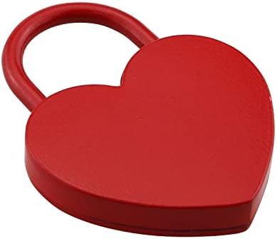 DGBRSM Metal Metal Awhock Awlock מנעול אהבה בצורת לב עם מפתח לטיול תכשיטים לחתונה קופסת יומן מזוודה, אדום