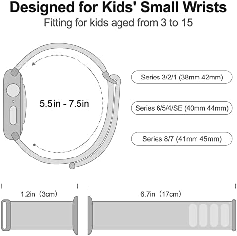 SimpleThings תואמים להקות Apple Watch לילדים, וו ניילון ולולאה לנשים בנות נשים בפרק כף היד הקטנה