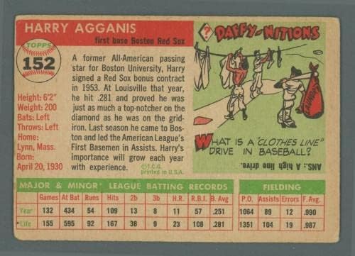 1955 Topps 152 הארי אגגניס בוסטון רד סוקס טירון כרטיס בייסבול כיתה נמוכה - כרטיסי בייסבול סלידה