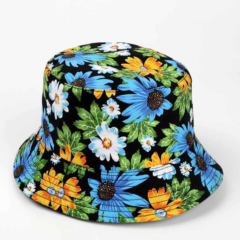 עץ פרחים מודפס כובע נסיעות כפול צדדי טיפוס קוקוס כובע דייג כובע לארוז שמש כובעי דלי כובע הפיך
