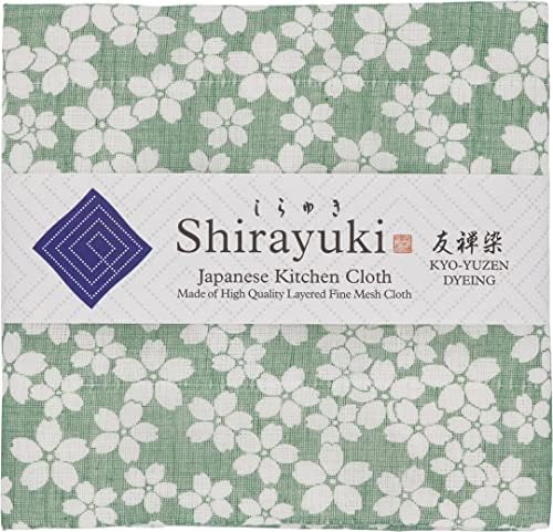 Shirayuki מבד מטבח יפני Kyo-Yuzen. תעשה בד רשת משובחת בשכבות. ניגוב כלים, נגב שולחן, נגב ביד. יוצר ביפן