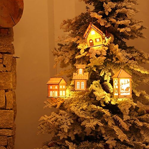 עץ חג המולד עץ קישוט קישוט חג המולד אור עד בית מיניאטורי