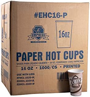 קיסרית EHC16-P נייר כוס חמה 16oz הדפסת מניות 20/50, 1000 למקרה