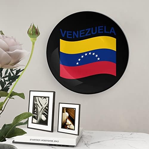 דגל של וונצואלה עצם קרמיקה סין צלחות דקורטיביות עם צלחות ארוחת ערב של קישוטים תלויים
