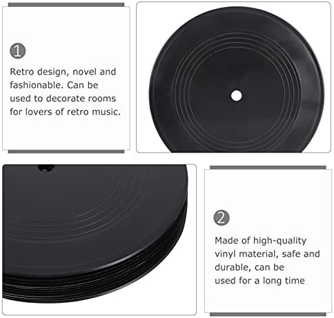 Artibetter 10 יח 'תקליטי ויניל שחורים לקישוט חדר מוסיקה אופנתי ויניל תקליט תצוגת קיר דקורטיבי ביתי קירור
