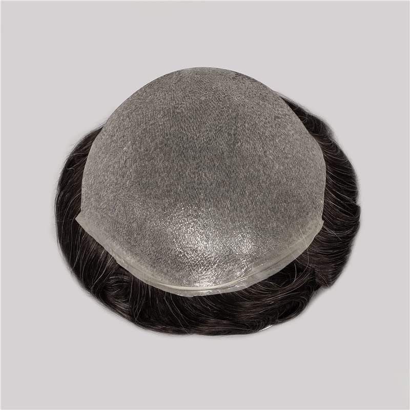 פאה לגברים שיער אדם ועור דק במיוחד 0.03 מ מ כל הטכנולוגיה עם לולאה עם 8 על 10 אינץ ' כובע בסיס