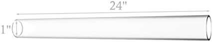 מתקן מציג צינור אקרילי שקוף 1 קוטר נומינלי על 24 ארוך, 5/64 עובי דופן 15136-24-פ פ