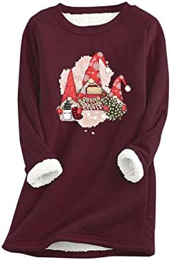 חולצות תרמיות לנשים מעבות את צוואר סירת קשמיר צוואר סווטשירט חג המולד נינוח