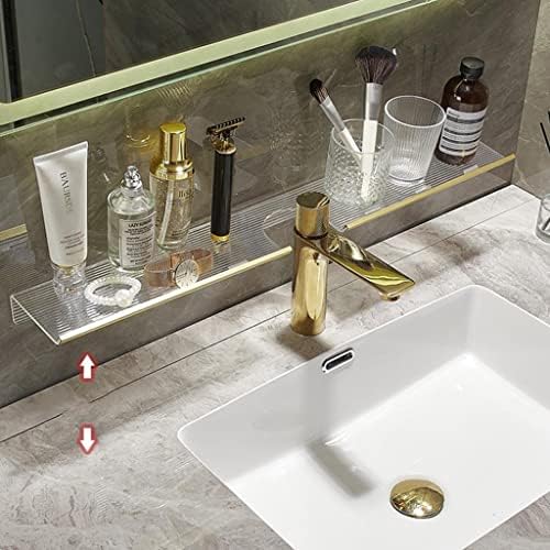 כיור שטיפת יד אקרילי של DVTEL ללא חור אגרוף מדף אמבטיה מראה אמבטיה ברז כיור קדמי ברז מתאים לחדר אמבטיה