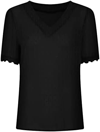 חולצת טריקו של נשים נושאות שרוול קצר שרוול שוויצרי הדפסת חולצת אופנה מזדמנת בצבע אחיד בצבע אחיד