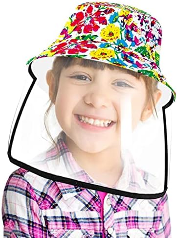 כובע מגן למבוגרים עם מגן פנים, כובע דייג כובע אנטי שמש, פרח פרחוני גרפיטי צבעוני