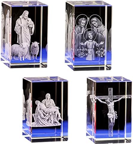 אלוהים תלת מימד ישוע פסל קריסטל שולחן מזל טוב מזל גביש קוביית קוביית קובייה מזכרות/בן פסל פסל פסולת