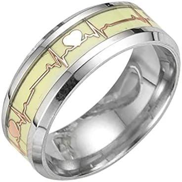 נשים חרדה טבעות נשים גברים חתונה טבעת אופנה אמריקה ואירופה טיטניום הבטחת טבעת נירוסטה זוהר ניאון טבעת