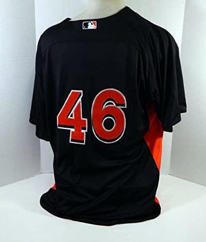 2012-13 Miami Marlins 46 משחק הונפק Black Jersey St BP 50 DP18509 - משחק משומש גופיות MLB