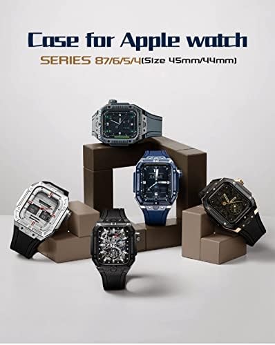 מארז קרמיקה של FKIMKF לשינוי פס שעון Apple 8 7 45 ממ 44 ממ קרמיקה קרמיקה קרמיקה רצועת גומי ערכת