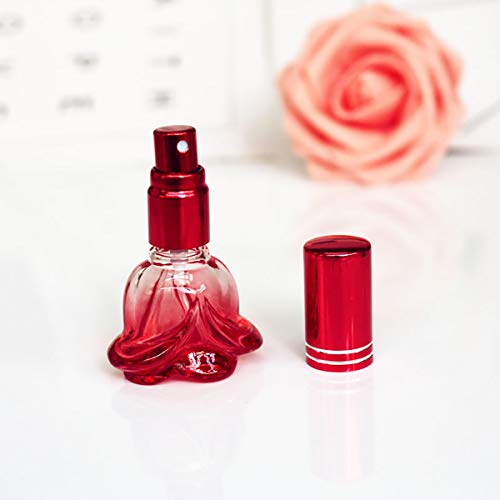 QueenBox 6 מל נסיעות בושם בקבוק ריסוס מרסס, צבעוני ורד בצורת מיני ריק מיני נייד נייד לבקבוק מרסס