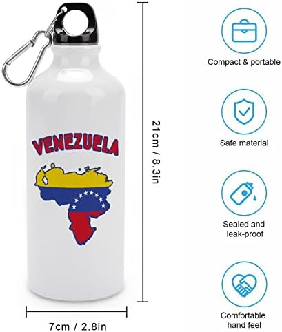 דגל ונצואלה מפת ספורט בקבוקי מים ואקום אלומיניום מבודד לשימוש חוזר עם ספל מכסים לקמפינג אופניים לאופניים