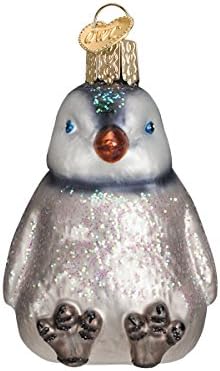 קישוטי חג המולד של העולם הישן יושבים קישוטי זכוכית אפרוח פינגווין קישוטי עץ חג המולד
