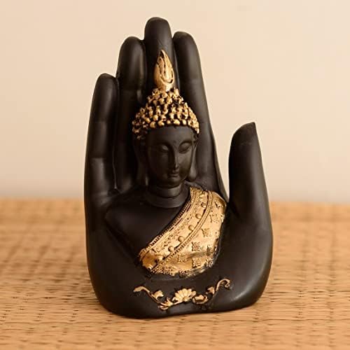 Ecraffindia מוזהב בעבודת יד Buddha polyresin