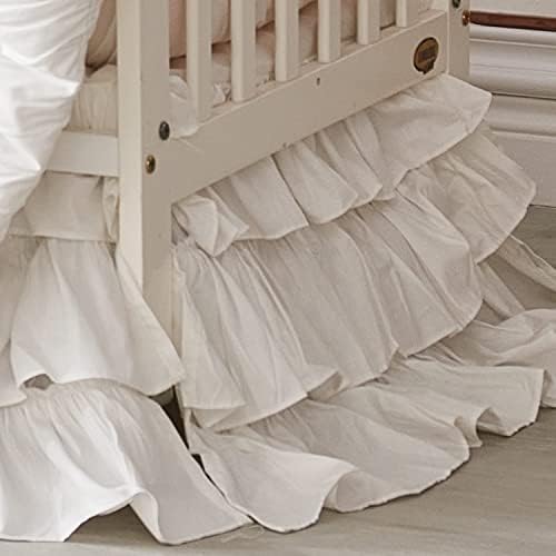 חצאית מיטת עריסה של המותג לתינוקות בנות בנים לבנה תחרה טול בלרינה בנות אבק פרוע כפול שכבה עם חצאית מיטות פעוטות