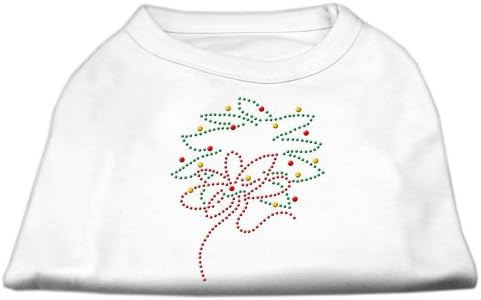 מוצרי חיות מחמד של מיראז 'בגודל 12 אינץ' חג חג מולד חולצת הדפס ריינסטון לחיות מחמד, בינוני, לבן