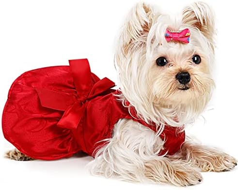 שמלת כלבים, אופנה בגדי כלבים לחיית מחמד לילדה כלבים קטנים, שמלות נסיכת כלבלב של יום האם נקבה, צ'יוואווה