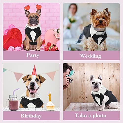 חליפת טוקסידו של כלבים, לבוש לחתונה של כלבים טוקסידו טוקסידו רשמי חליפת ילד, טוקס ובנדנה הגדרת