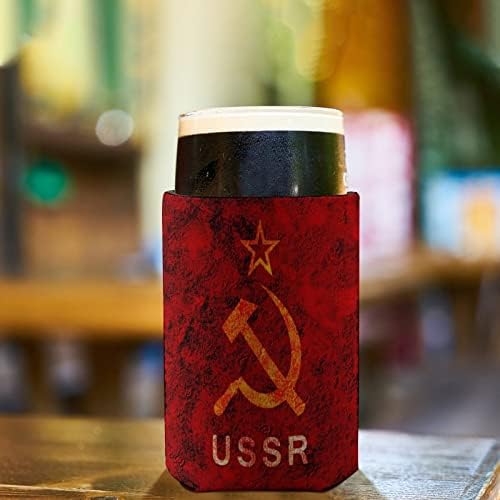 ברית המועצות סמל כוכב פטיש ומגל לשימוש חוזר כוס שרוולים אייס קפה מבודד מחזיק כוס עם חמוד דפוס