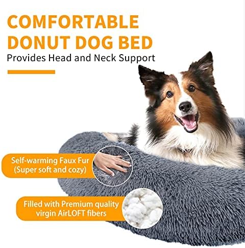 Xlaiq ארוך קטיפה עגולה כרית כלבים מיטת מחמד לבית מיטה רחיצה מיטה רחיצה חורפית גור שינה מיטה רכה