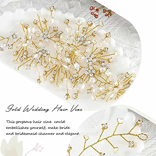 גביש חתונה שיער גפן זהב ריינסטון כלה בגימור ארוך חתונה כיסוי ראש הכלה שיער אביזרי עבור נשים ובנות
