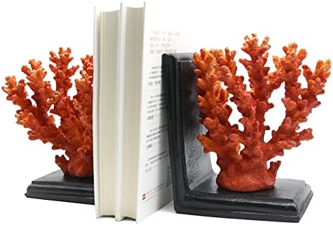 Lukitas Coral Alor Duty Bookends Decor, פקקי ספרים ללא מידה, פסלי אלמוגים ופסלים, קישוטים דקורטיביים למשרד