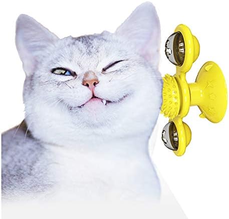 ZMTT חתול מברשת שיניים צעצוע טחנת רוח חתול מתגרה צעצועים צעצועים לחתולי צעצועים חתולים עם כוס יניקה