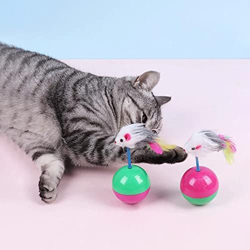 סוראקי 6 יחידות חתול צעצוע קטיפה עכבר כוס צעצוע נוצת עכברים צורת צעצוע אינטראקטיבי כדור חתלתול מצחיק לתפוס