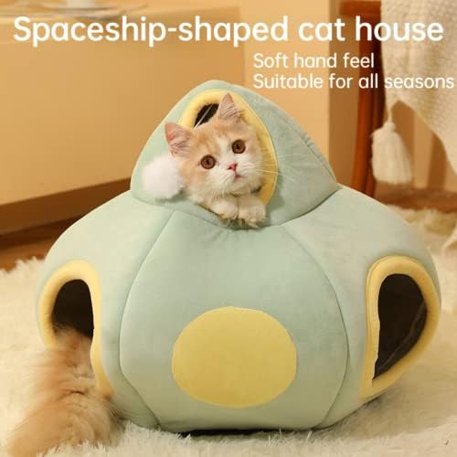 חתול קן ספינת חלל חתול בית צלחת מעופפת חתול קן מערת חתול בית רחיץ חתול מנהרת בית מתאים קטן ובינוני בגודל