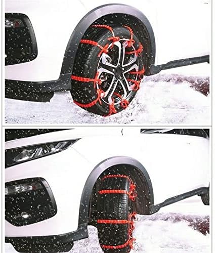Zymxdm 10/20 יח 'שרשראות אנטי שלג לשימוש חוזר של מכונית, שרשראות שלג נגד החלקה, שרשראות צמיגי שלג