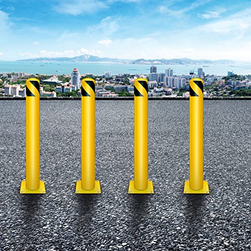 בטיחות בולארד פוסט חניה מפלדה צהובה מחסום מתכת חותם תנועה פורס