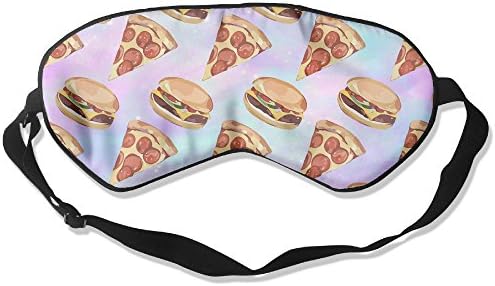 מסכת עיניים שינה של יוגסאגה דפוס פיצה המבורגר מכסה מסיכת עין משי עם רצועה מתכווננת