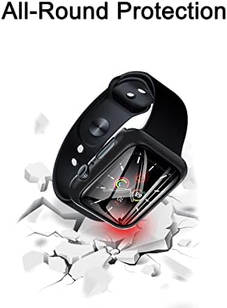 מארז Mornex 2 Pack תואם לסדרת Apple Watch 6/5/4/ SE, מארז מחשב קשה עם מגן מסך זכוכית מחוסמת עבור IWatch