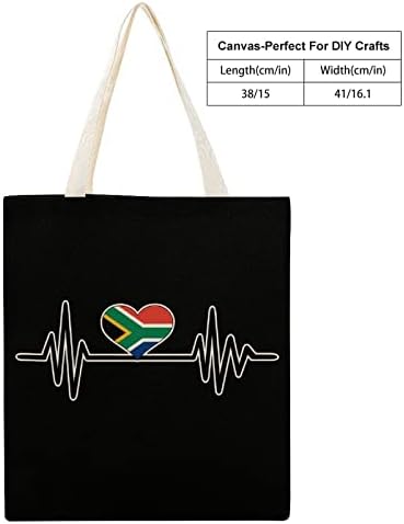 דרום אפריקה לב מכה תיק קנבס לנשים תיק מכולת לשימוש חוזר שקיות קניות בהתאמה אישית