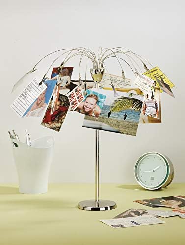Fotofalls של אומברה - מחזיק תמונות שולחן עבודה ותמונות עמדות עם חוט מצופה ומתכת, ניקל, בינוני