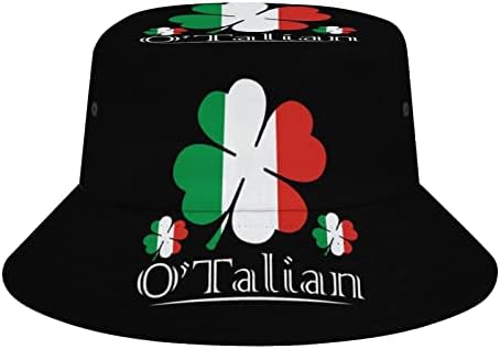 WeedKeycat O'talian Irish 4 עלים תלתן דגל איטלקי דלי יוניסקס כובע אופנה אופנה מודפסת דייג אריזה כובע שמש לטיולי