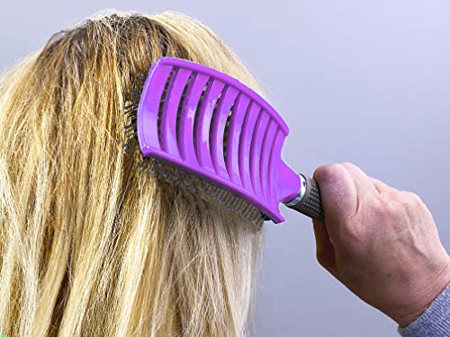 מברשת שיער של Zabolight Vent Marks מברשת שיער מתנתק לשיער ארוך מתולתל, מברשת ייבוש מהירה מעוגלת לנשים וגברים