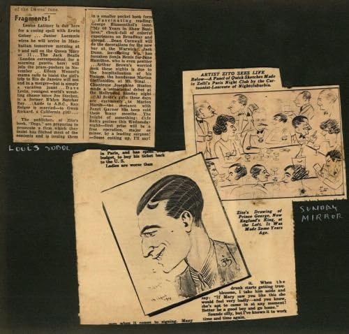 1920-30 וינסנט זיטו קריקטורה של לסטר אלן חתום על ידי אלן ד ' 1949