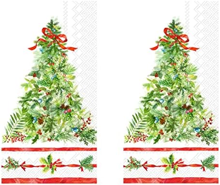 מגבות יד לחג המולד: מגבות יד חד פעמיות איכותיות הכוללות נושאי חג - 32 מגבות אורח סהכ לחג לסט