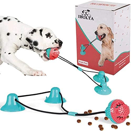 איבולייה כלב לעיסה צעצוע כוס יניקה כפול כוס כלב צעצוע טוחן נשיכה צעצוע לכלב לניקוי אגרסיבי וניקוי שיניים