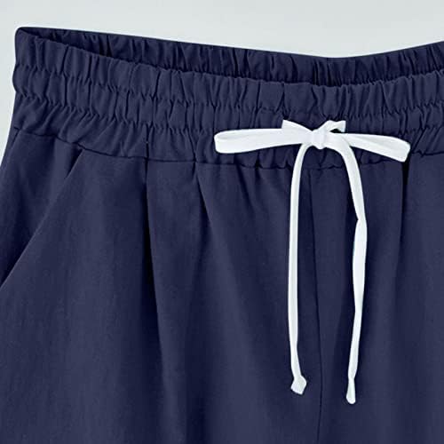 מכנסי מטען קצרים לנשים פשתן כותנה 5 '' נשות זרע קצרות כושר קיץ יוגה אימון מכנסי ספורט