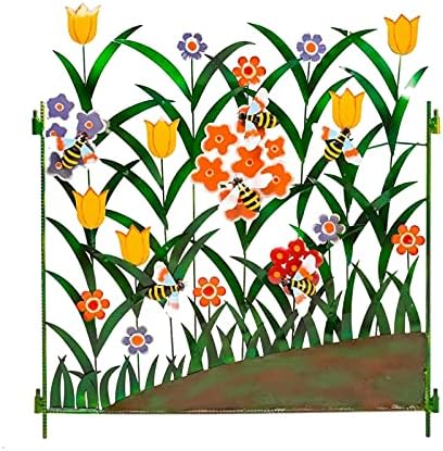 להחליק כיסוי לספה 3-חלונית מסך ודבורים צבעוני צבעוני גן מתכת פרח מתכת 3-פנל פטיו & מגבר; גן כיסוי